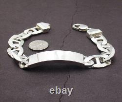 8 9 BOLD Engravable Mariner ID Bracelet Real SOLID 925 Sterling Silver