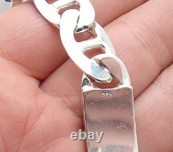 8 9 BOLD Engravable Mariner ID Bracelet Real SOLID 925 Sterling Silver