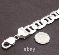 8 9 BOLD Engravable Mariner ID Bracelet Real SOLID 925 Sterling Silver