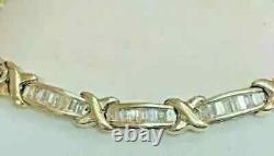 8 CT Baguette Cut Lab-Created Diamond Tennis Bracelet 14k Yellow Gold Plated