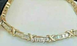 8 CT Baguette Cut Lab-Created Diamond Tennis Bracelet 14k Yellow Gold Plated