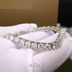 8 Carat Round Cut Diamond Link Tennis Ladies Bracelet 14K White Gold Over 8