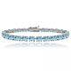 8 Ct Oval Cut Lab-created Aquamarine Women's Tennis Bracelet 925 Sterling Silver