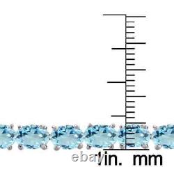 8 Ct Oval Cut Lab-Created Aquamarine Women's Tennis Bracelet 925 Sterling Silver