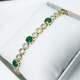8 Ct Round Cut Green Emerald & Diamond Tennis Bracelet 14k Yellow Gold Over
