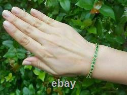 8 Ct Round Cut Green Emerald Women's Pretty Bangle Bracelet 14K Yellow Gold Over