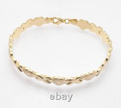 8 Hearts & Kisses XOXO Bracelet 10K Yellow Gold Plated Real Sterling Silver