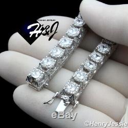 8men 925 Sterling Silver 6mm Full Icy Diamond Bling Tennis Chain Braceletsb2