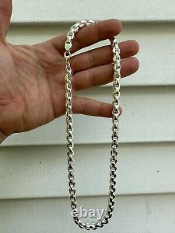 8mm 925 Sterling Silver Men Diamond Cut Rolo Hermes Link Chain Necklace Bracelet