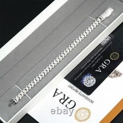 8mm D Color VVS Moissanite Cuban Bracelet Hip Hop 925 Sterling Silver For Men