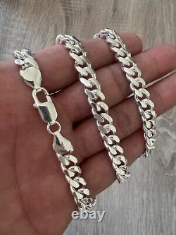 8mm REAL 925 Solid Miami Cuban Sterling Silver Chain Real Necklace Bracelet