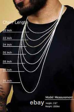 8mm REAL 925 Solid Miami Cuban Sterling Silver Chain Real Necklace Bracelet