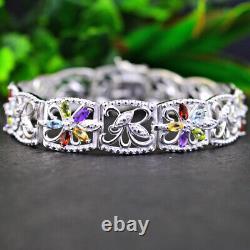 90.00 Carats. 925 Sterling Silver Peridot, Citrine & Amethsyt Bracelet NK-32E260