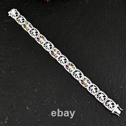 90.00 Carats. 925 Sterling Silver Peridot, Citrine & Amethsyt Bracelet NK-32E260