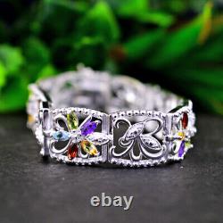 90.00 Carats. 925 Sterling Silver Peridot, Citrine & Amethsyt Bracelet NK-32E260