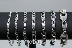 925 Italy SOLID Sterling Silver FIGARO Link Chain Bracelet 7 8 9 10.925