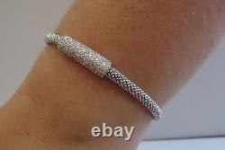 925 STERLING SILVER DESIGNER MICRO PAVE ITALIAN BRACELET With 3 CT LAB ACCENTS