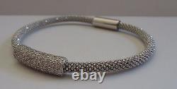 925 STERLING SILVER DESIGNER MICRO PAVE ITALIAN BRACELET With 3 CT LAB ACCENTS