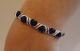 925 Sterling Silver Heart Bracelet With 30 Ct Tanzanite Gems/ 7'' Long/stunning