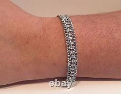 925 STERLING SILVER ITALIAN TENNIS BRACELET With 3.50 CT SIMULANT DIAMOND 8'