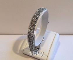 925 STERLING SILVER ITALIAN TENNIS BRACELET With 3.50 CT SIMULANT DIAMOND 8'