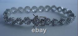 925 STERLING SILVER LADIES TENNIS BRACELET With 30 CTS ROUND LAB CREATED DIAMONDS