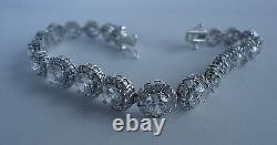 925 STERLING SILVER LADIES TENNIS BRACELET With 30 CTS ROUND LAB CREATED DIAMONDS