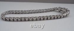 925 STERLING SILVER LADIES TENNIS BRACELET With 6 CTS SIMULANT DIAMOND/ 7 1/2'