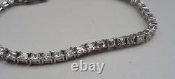 925 STERLING SILVER LADIES TENNIS BRACELET With 6 CTS SIMULANT DIAMOND/ 7 1/2'