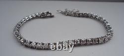 925 STERLING SILVER LADIES TENNIS BRACELET With 6 CTS SIMULANT DIAMOND/ 7 1/2'