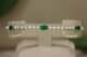 925 Silver 6ct Oval Simulated Green & Simulated Diamond Tennis Bracelet