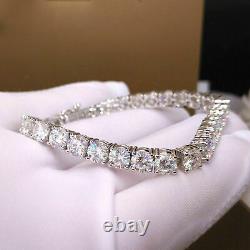 925 Silver 7Ct Round Cut Simulated Diamond Solid Tennis Bracelet 7.25