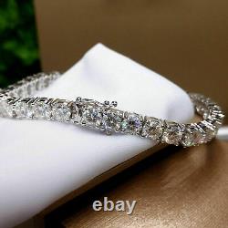 925 Silver 7Ct Round Cut Simulated Diamond Solid Tennis Bracelet 7.25