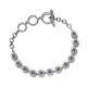925 Silver Bracelet Sapphire Cubic Zirconia Cz With Toggle Clasp Size 6.5 Gifts