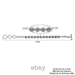 925 Silver Bracelet Sapphire Cubic Zirconia CZ with Toggle Clasp Size 6.5 Gifts