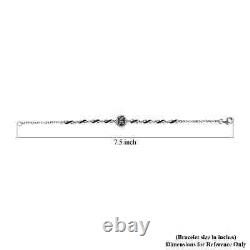 925 Silver Natural Platinum Spinel Zircon Flower Bracelet Gift Size 7.25 Ct 3.4