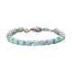 925 Silver Platinum Plated Natural Larimar Tennis Bracelet Size 6.5 Ct 17.1