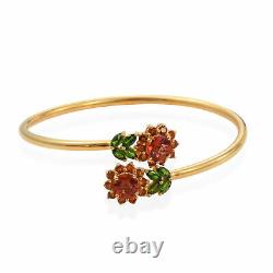 925 Silver Red Andesine Labradorite Chrome Diopside Bangle Gift