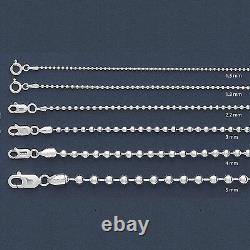 925 Solid Silver BALL Chain Necklace/Bracelet-Italian 925 Solid Sterling Silver