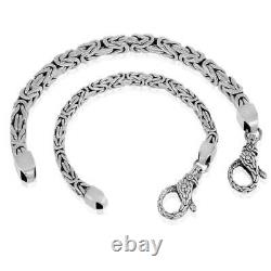 925 Solid Sterling Silver Bracelet Woven Claw Men Size 6 6.5 7 7.5 8 8.5 9