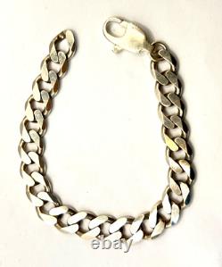 925 St. Silver, Thick 1 CMS Wide Open Curb Bracelet, 23.5 CMS Long