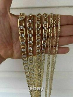 925 Sterling Silver 14k Gold Plated Two Tone Diamond Cut Mariner Chain Bracelet