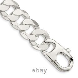 925 Sterling Silver 16mm Curb Link Chain Bracelet