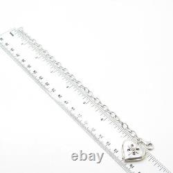 925 Sterling Silver 2-Tone Vintage Sapphire My Daughter Heart Bracelet 7.5