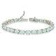 925 Sterling Silver 6x4mm Simulated White Opal Oval-cut Tennis Bracelet 7.5