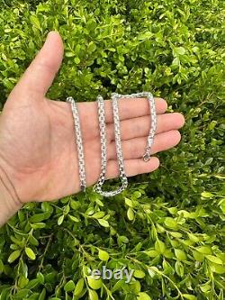 925 Sterling Silver 6mm Men's Rounded Rolo Hermes Link Chain Necklace Bracelet