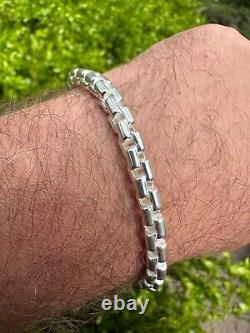 925 Sterling Silver 6mm Men's Rounded Rolo Hermes Link Chain Necklace Bracelet