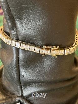 925 Sterling Silver 7.5 Tennis Bracelet With Cz Stones & Safety Catch