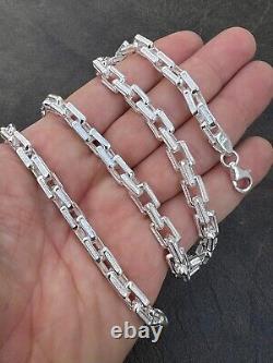 925 Sterling Silver 7.5mm Triangle Rolo Hermes Link Chain Necklace Or Bracelet