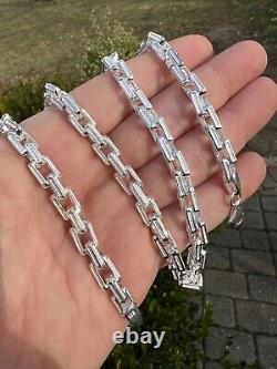 925 Sterling Silver 7.5mm Triangle Rolo Hermes Link Chain Necklace Or Bracelet